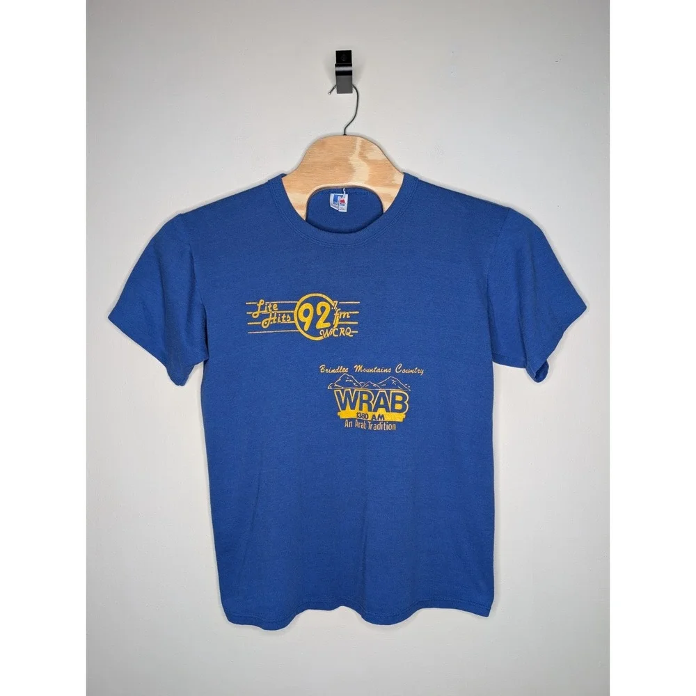 Vintage‎ WRAB 1380 AM WCRQ 92.7 FM Radio Station T Shirt Large Arab Alabama AL